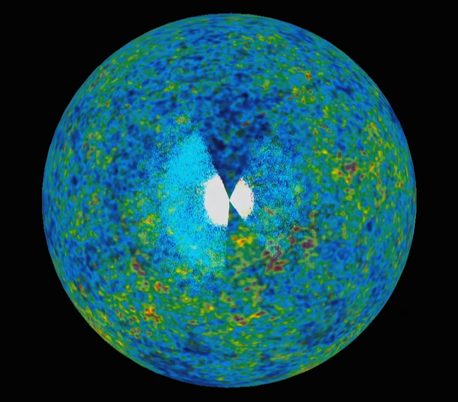 The cosmic microwave background radiation sphere Illustrations